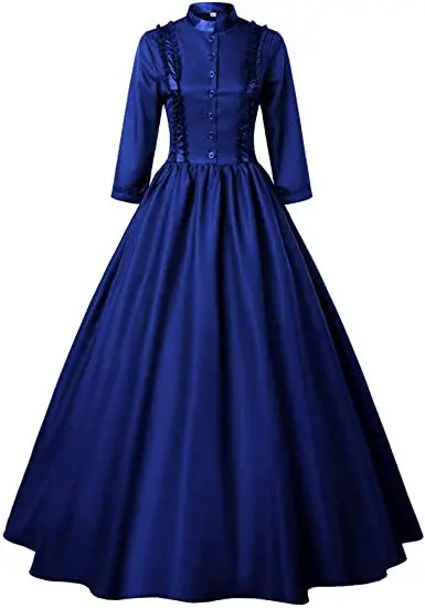 Medieval Victorian Retro Princess Cosplay Costume For Women Halloween Court Royal Gothic Elegant Vampire Bride Swing Dress