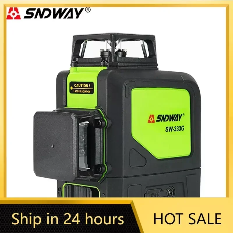 SNDWAY Laser Level 12 Lines Vertical Horizontal High Precision Automatic Self Leveling 360 Degree Rotary Cross Green Beam Nivel