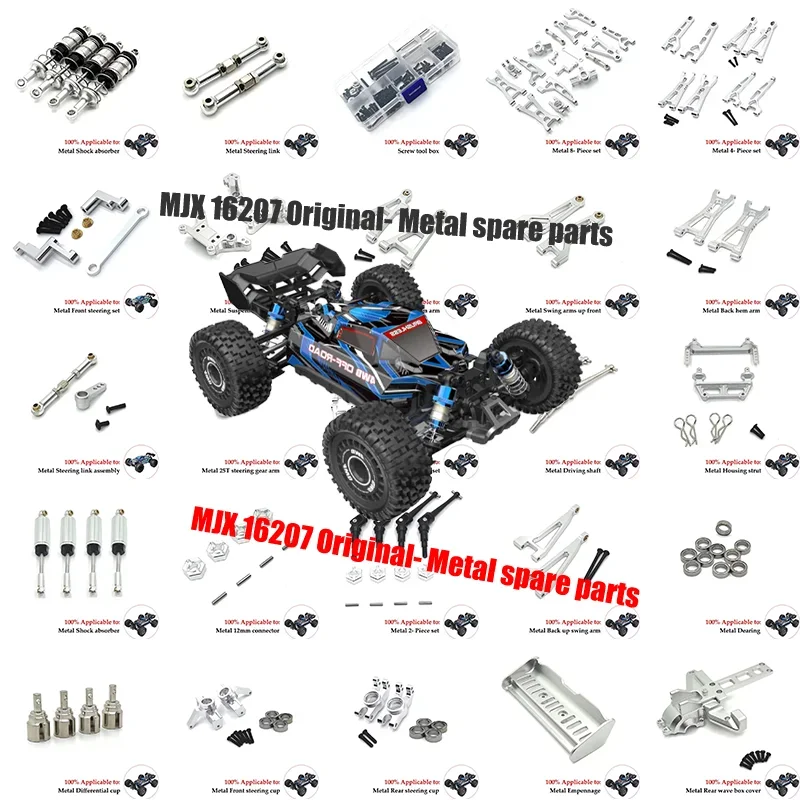 Aluminum Alloy Suspension Arm  Cup Set Upgrade Metal Parts Accessories for Mjx Hyper 1/16 Go  RC Car 16207 16208 16209 H16 H16BM