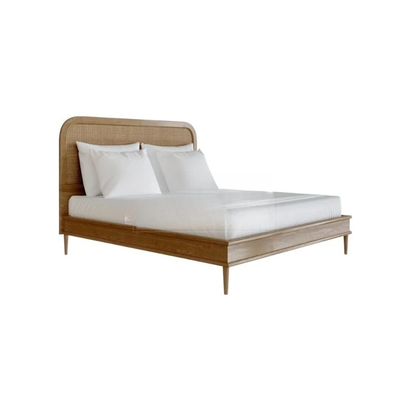 

Кровать из массива ротанга, двуспальная кровать 1,8 м, кровать из ротанга, простая кровать в скандинавском стиле в стиле ретро