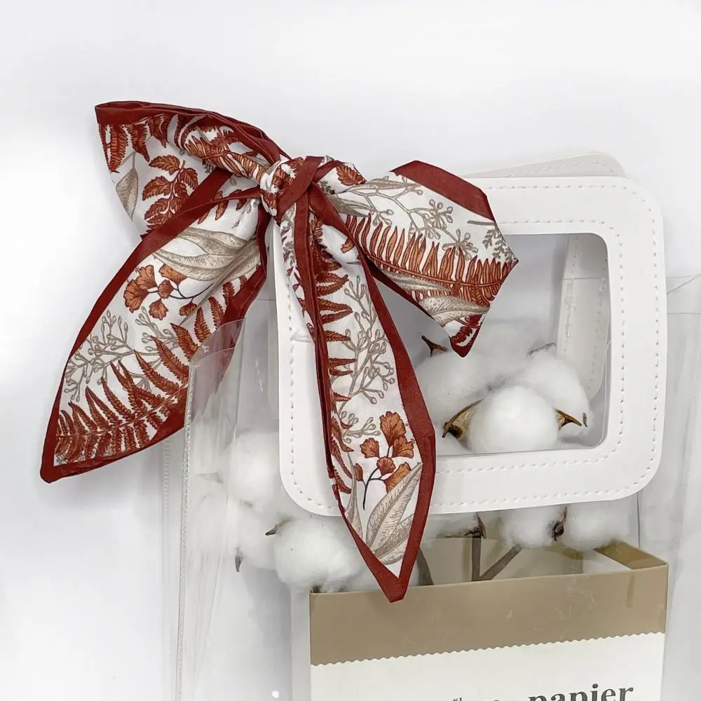 

Neckerchief Camellia Scarves Textile ribbon Headband Diagonal scarf Mid-Autumn Festival gift box scarf Plain weave dacron