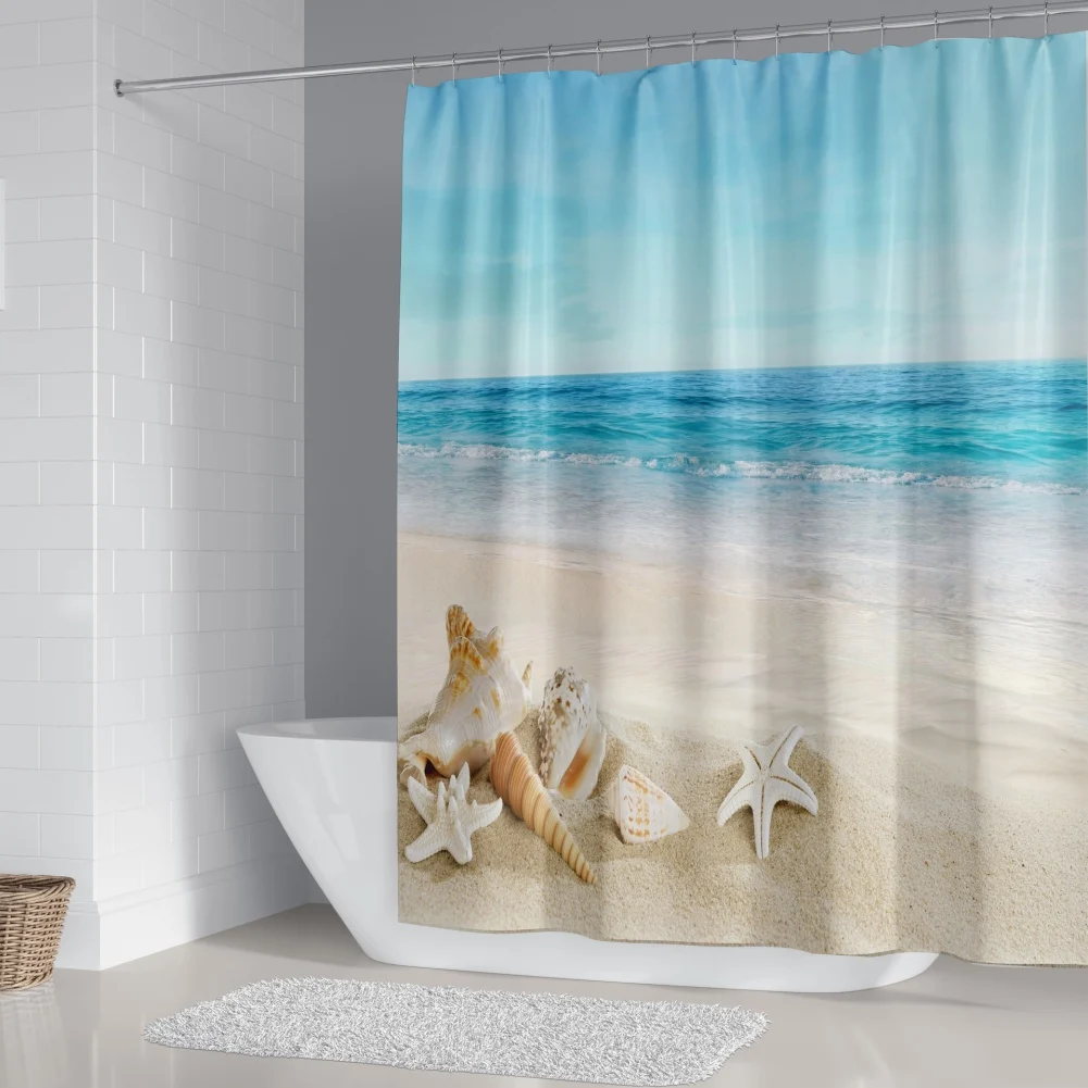 Bathroom Sets with Shower Curtain and Rug Bathroom Decor Rug Toilet Lid Cover and Non-Slip U Shape Mat Waterproof Shower Curtain