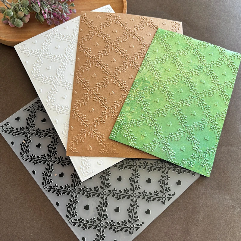 Diseño de plantilla transparente con patrón de amor de hojas y ramas de viento transparentes, carpeta en relieve para álbum de recortes, fabricación de tarjetas de álbum DIY Cra