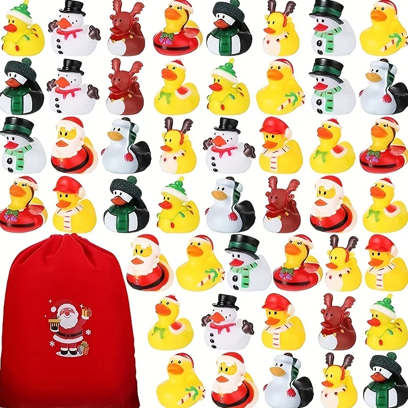 

6-30PCS Christmas Rubber Ducks, Rubber Ducky Toys Cute Holiday Rubber Ducks Ducking for Holiday Celebrations Party