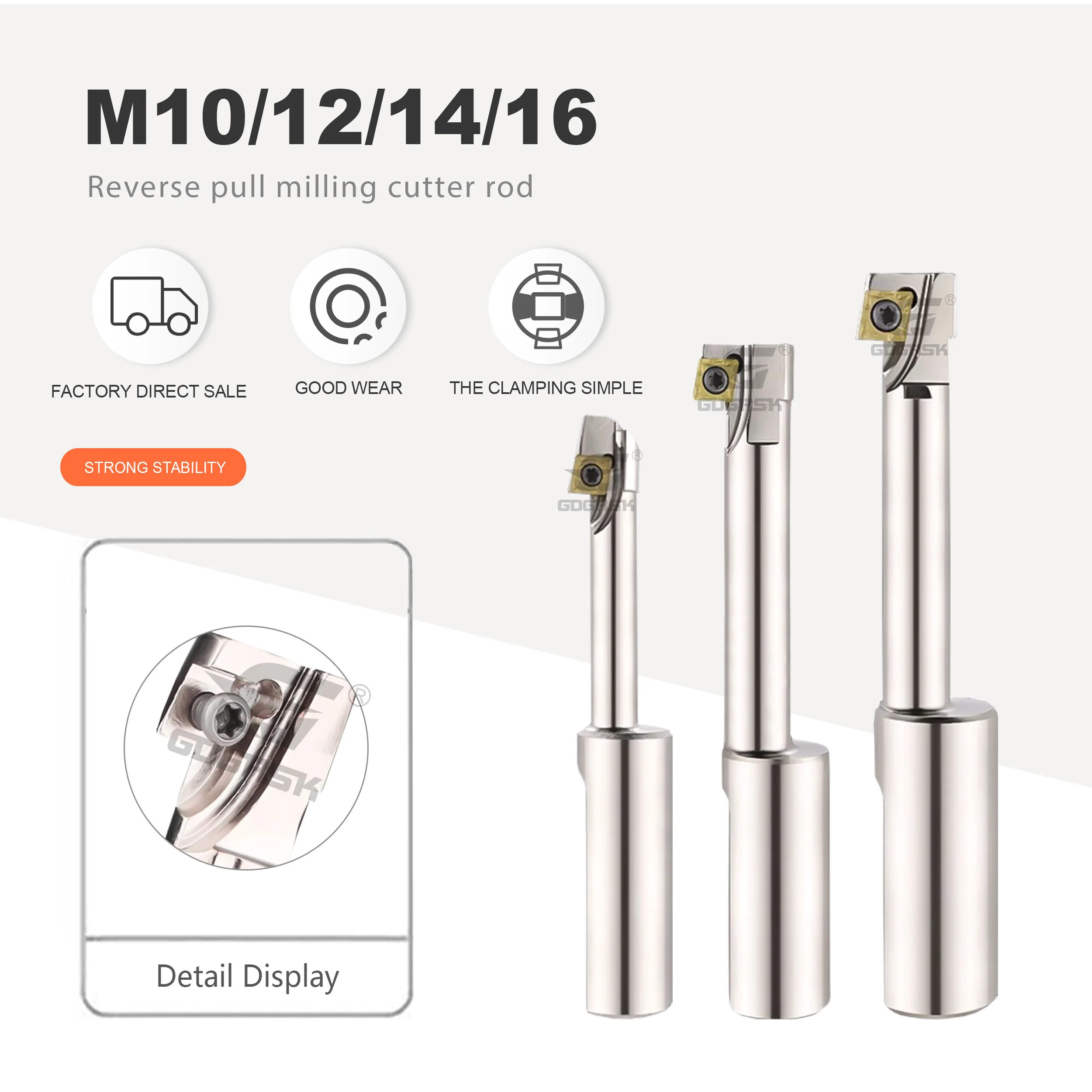 

Стержень фрезы с обратной тягой и потайной головкой M10-1810-C16 M24-4025-C25 180-градусный держатель инструмента с потайной головкой CCMT Токарная вставка с ЧПУ