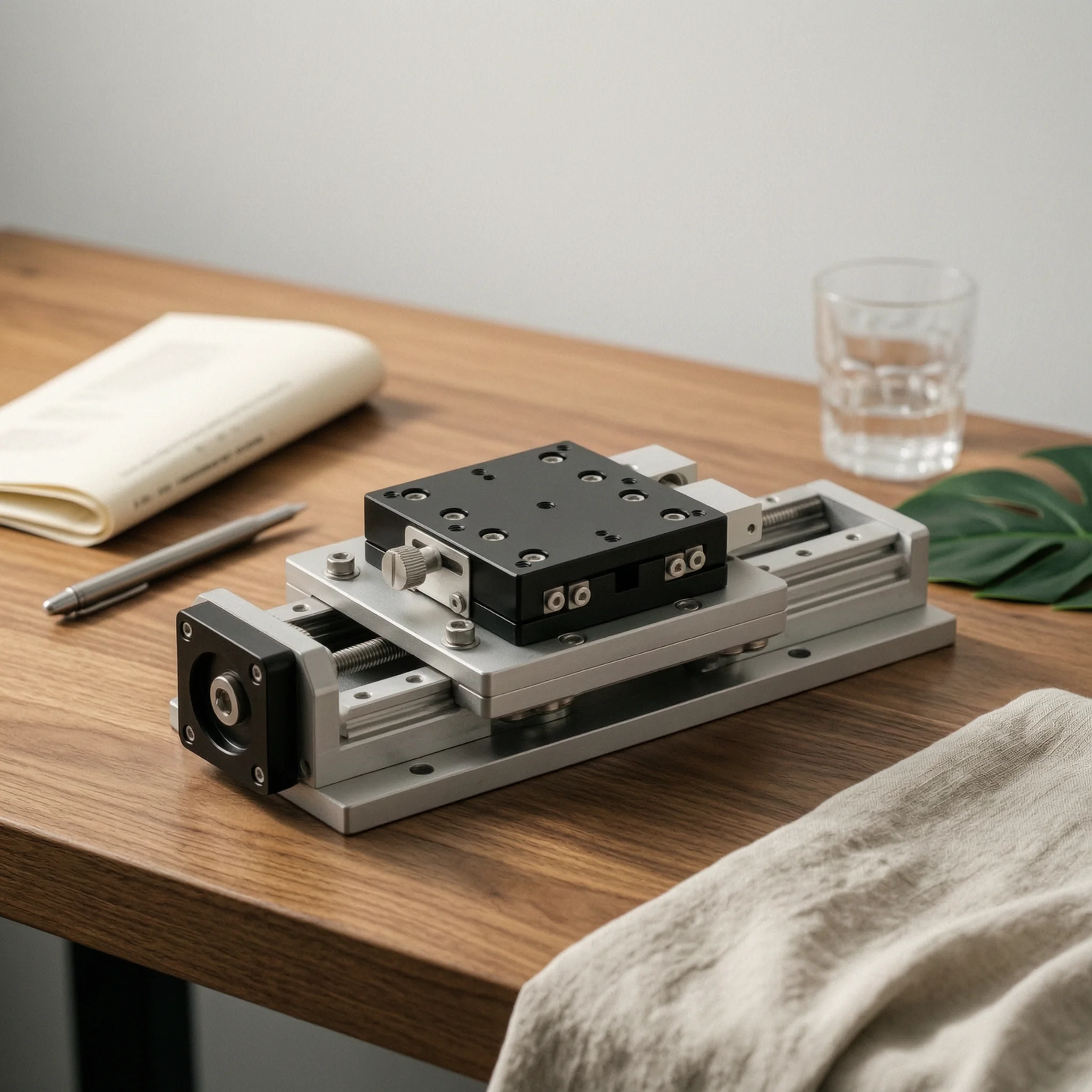 Linear Stage with Micrometer Screw Adjustable Manual Translation Stage Manual Slide Table Low-Height Displacement Platform