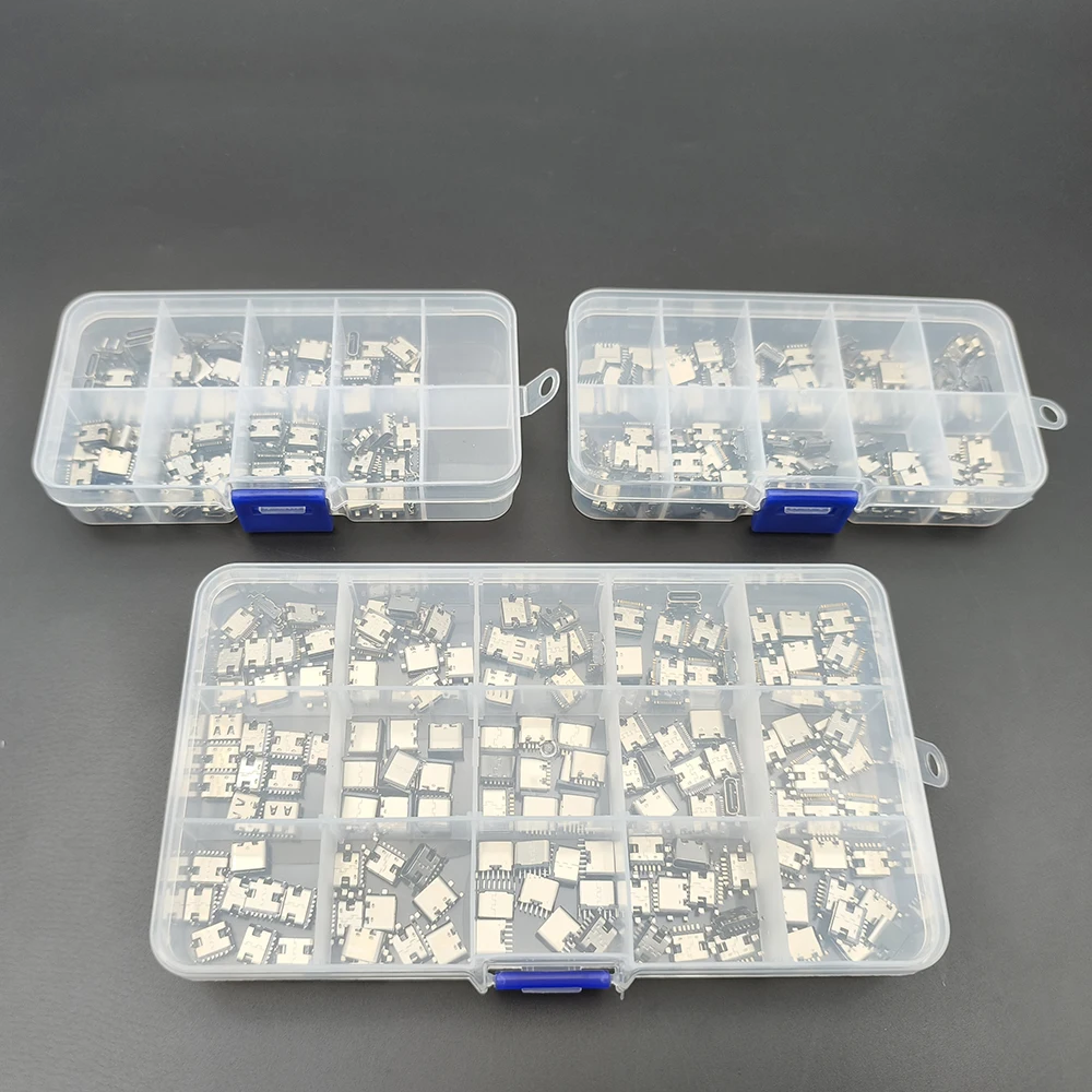 80/100/150Pcs/Box Type-C USB Connector Charging Port 2/6/16Pin SMD SMT PCB USB-C Socket For Phone and Digital Product Repair Kit