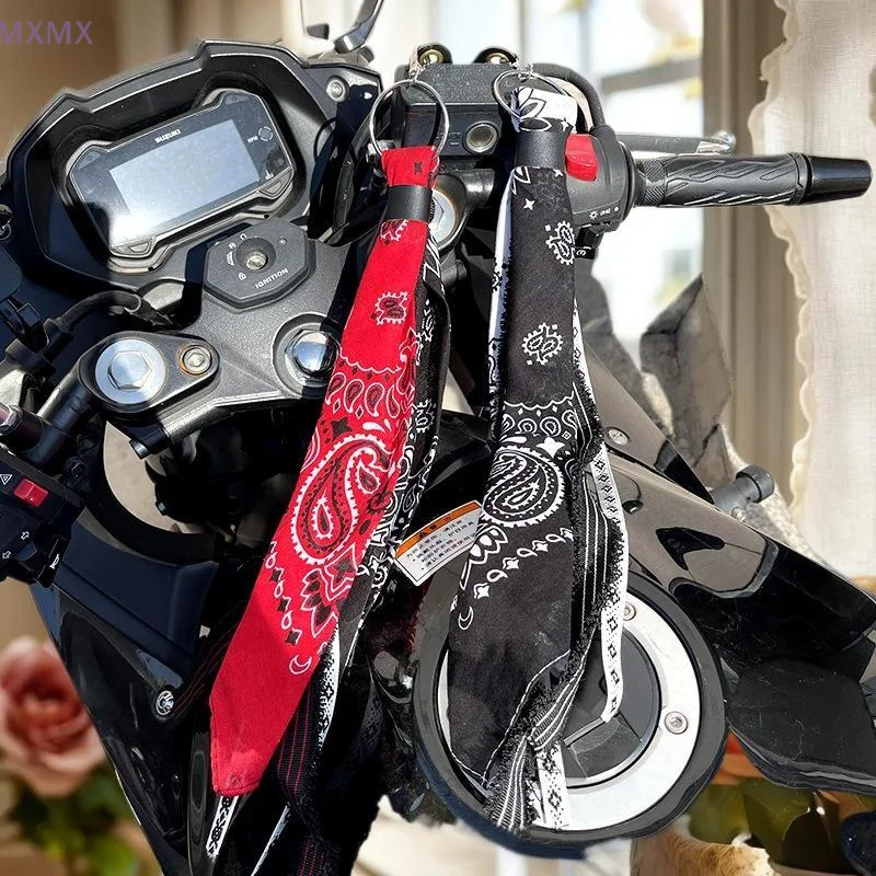 

Universal Hip Hop Motorcycle Handlebar Decoration Rock Punk Bandana Kerchief Ribbon Biker Hanging
