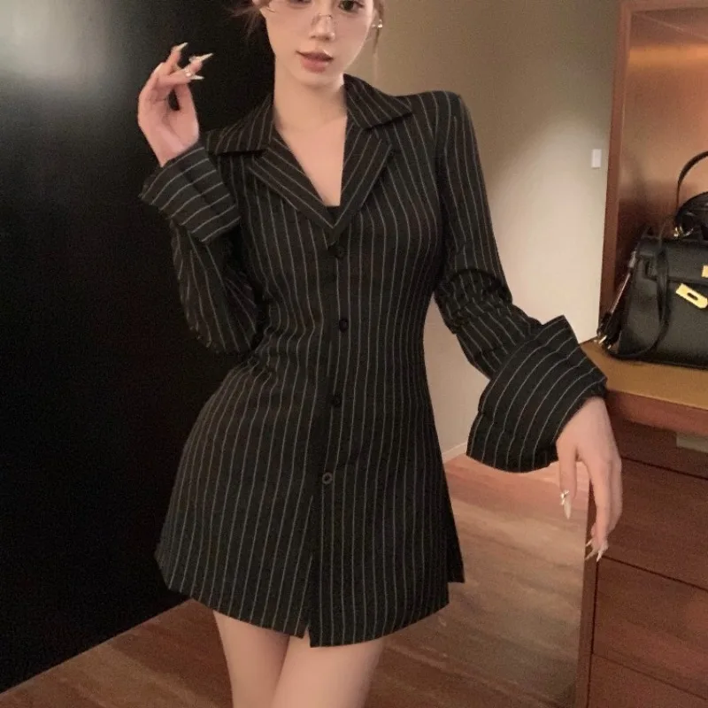 Long Sleeve Shirts Women Striped Graceful Temperament V-neck Slimming All-match Chic Leisure Korean Version Spring Office Ladies