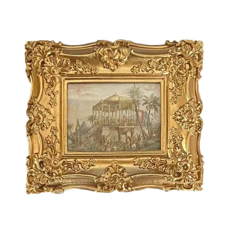 European Style Resin Relief Photo Frame Gold Color Picture Frame Desktop Ornaments Bedroom Home Decor