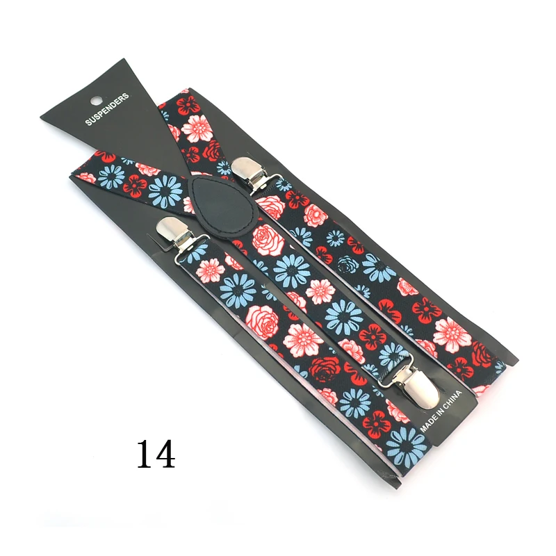 Tirantes de camisa para hombre, tirantes para pantalones, soporte para pantalones, tirantes de boda, correas de cinturón, mezcla de patrón Floral de flor de 18 