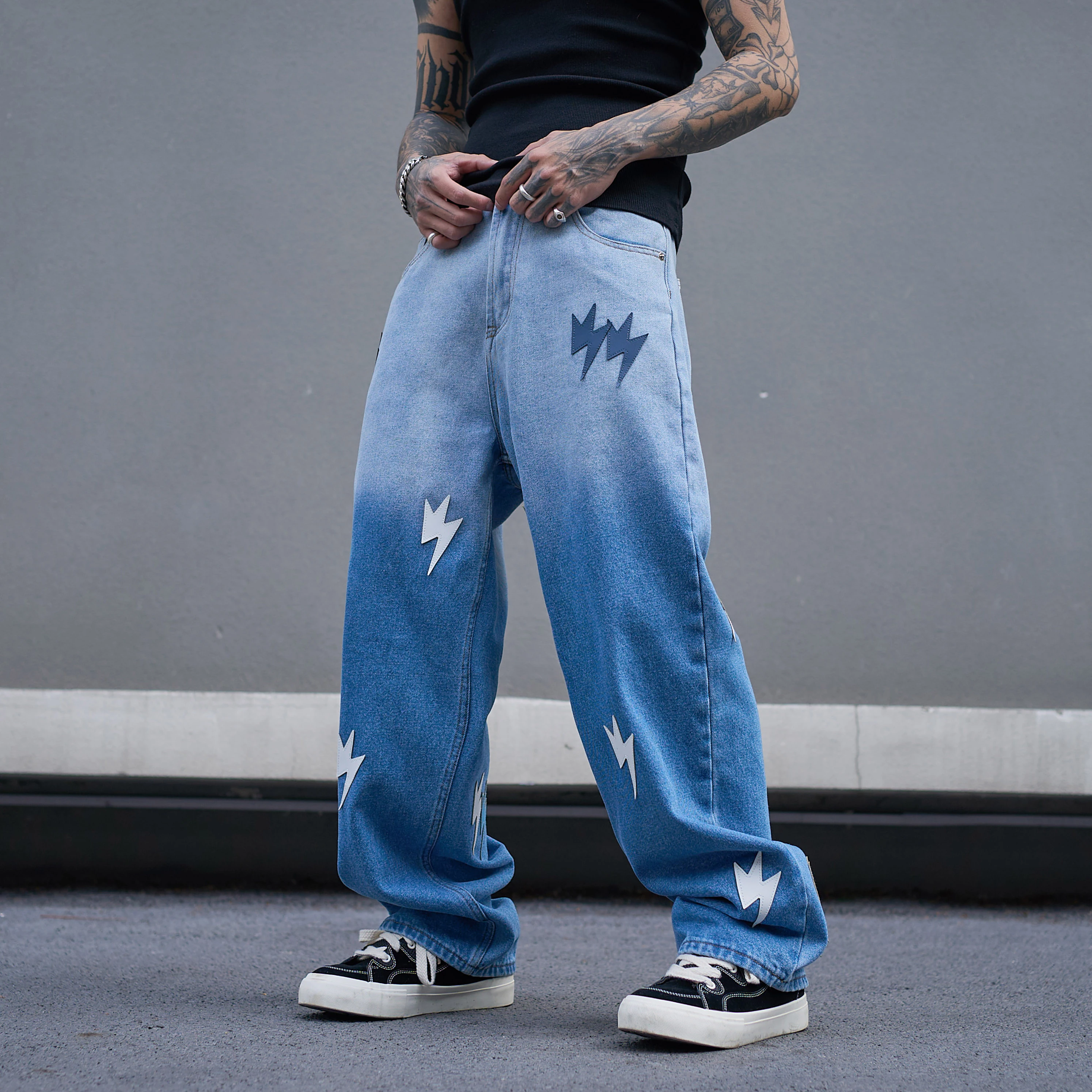 A07 RockCanRoll Good Quality  Washed Loose Fitting Stylish Fashion Denim Jeans