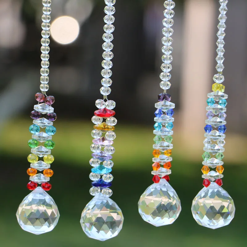 1pcs Suncatcher Crystal Rainbow Maker Hanging ball Pendant for Window Home Garden Décor Wedding Favors