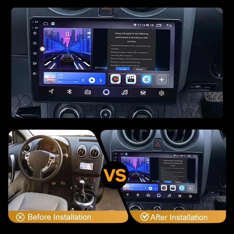 Car AutoRadio Android 13 For Nissan Qashqai J10 2006-2013 Wireless Carplay 4G Navigation GPS Multimedia Video Stereo Player