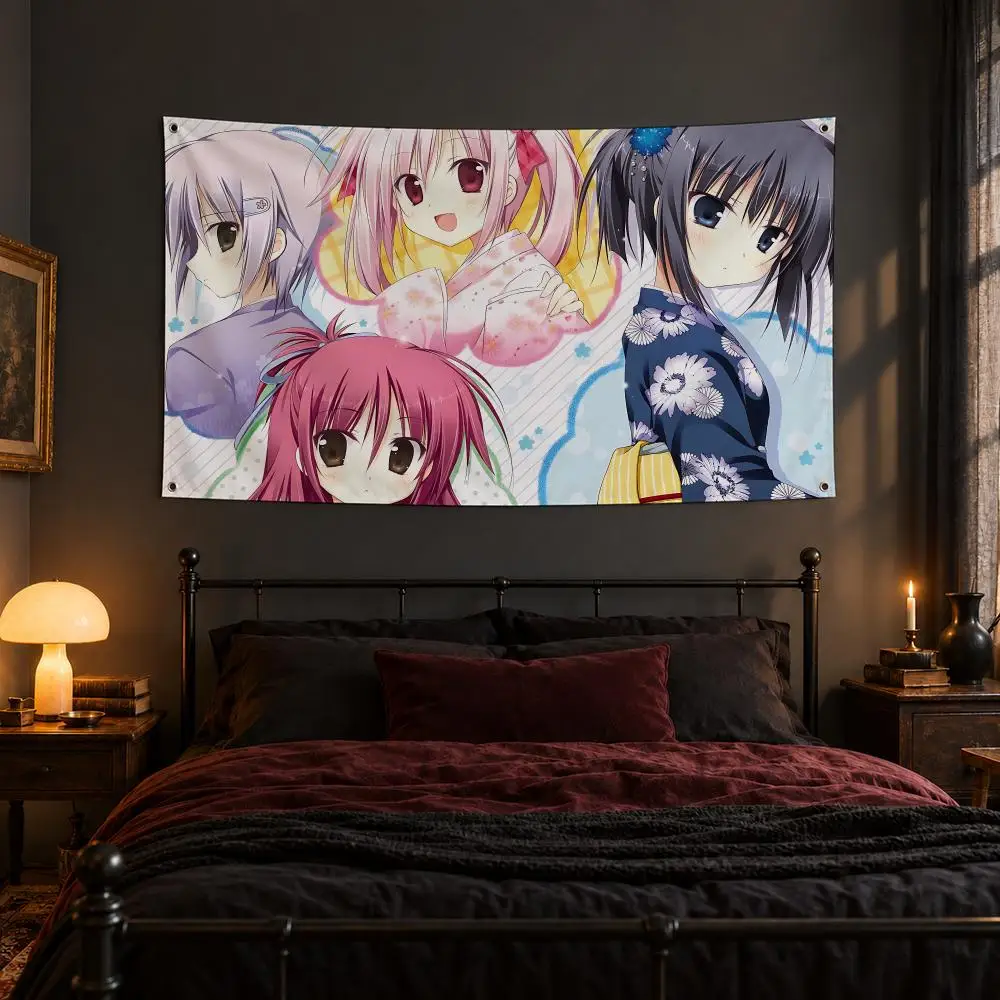 Anime Candy Drop Flags Fabric Pennant Banner, Apt Wall Decor, Living Corner, Bedroom, Studio, E-sports Room