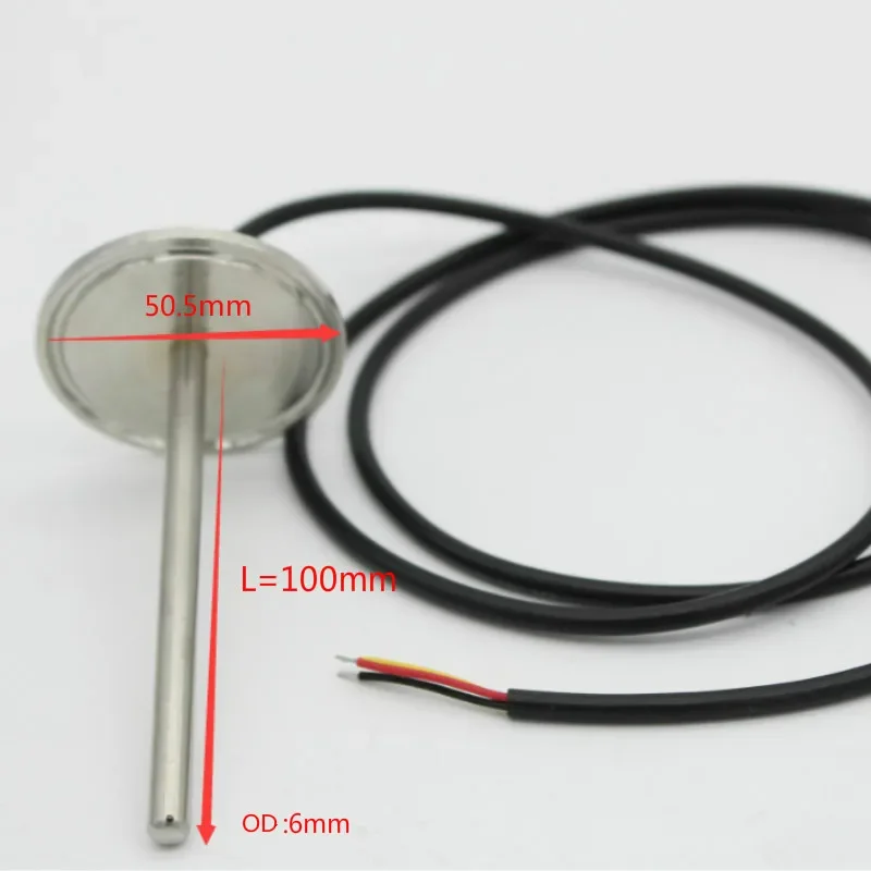 DS18B20 Digital Temperature Sensor  Thermowell Chuck 50.5mm Stainless Steel SS304 Fermenter Accessories L30mm-L300 mm