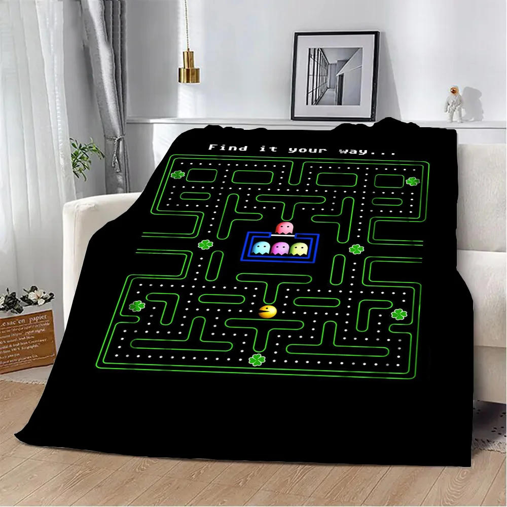 P-Pac-ManS Thin Wadding Blanket Bed Fluffy Soft Blankets and Throws Kid's Blanket for Sofa Decoration Luxury Bedding Nap & Hairy