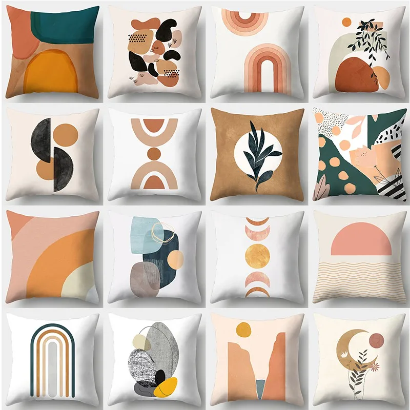 Art Painting Style Square Double-sided Printed pillow cover Short plush Suitable living rooms bedrooms sofas throw cushion cover