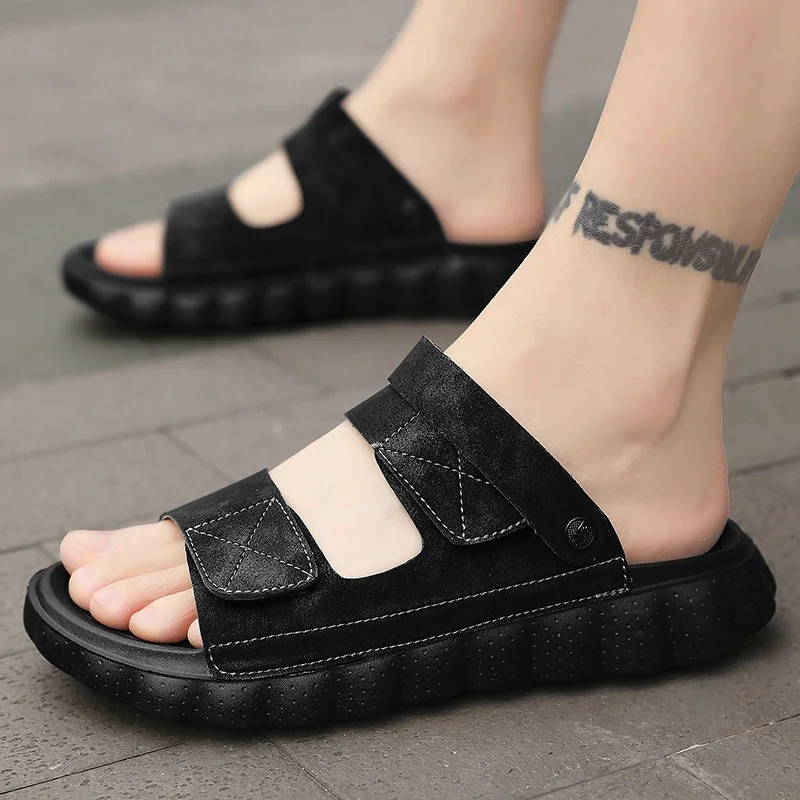Leisure Men Summer Slippers Cushioned Soft Insole Non Slip Feature Simple Classic Style Indoor Outdoor Daily Footwear