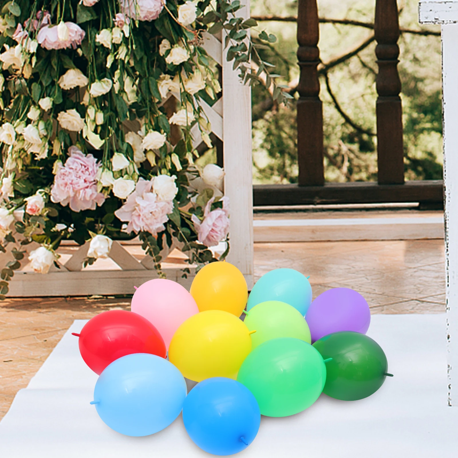 

100 Pcs 10 Inch Tail Balloons White Latex Party Decorations for Arch Birthday Wedding Valentines Bulk Celebrations