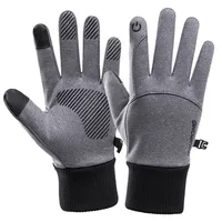 Men Winter Waterproof Cycling Gloves Outdoor Sports Running Motorcycle Ski Touch Screen Fleece Gloves Non-slip Warm Full Fingers