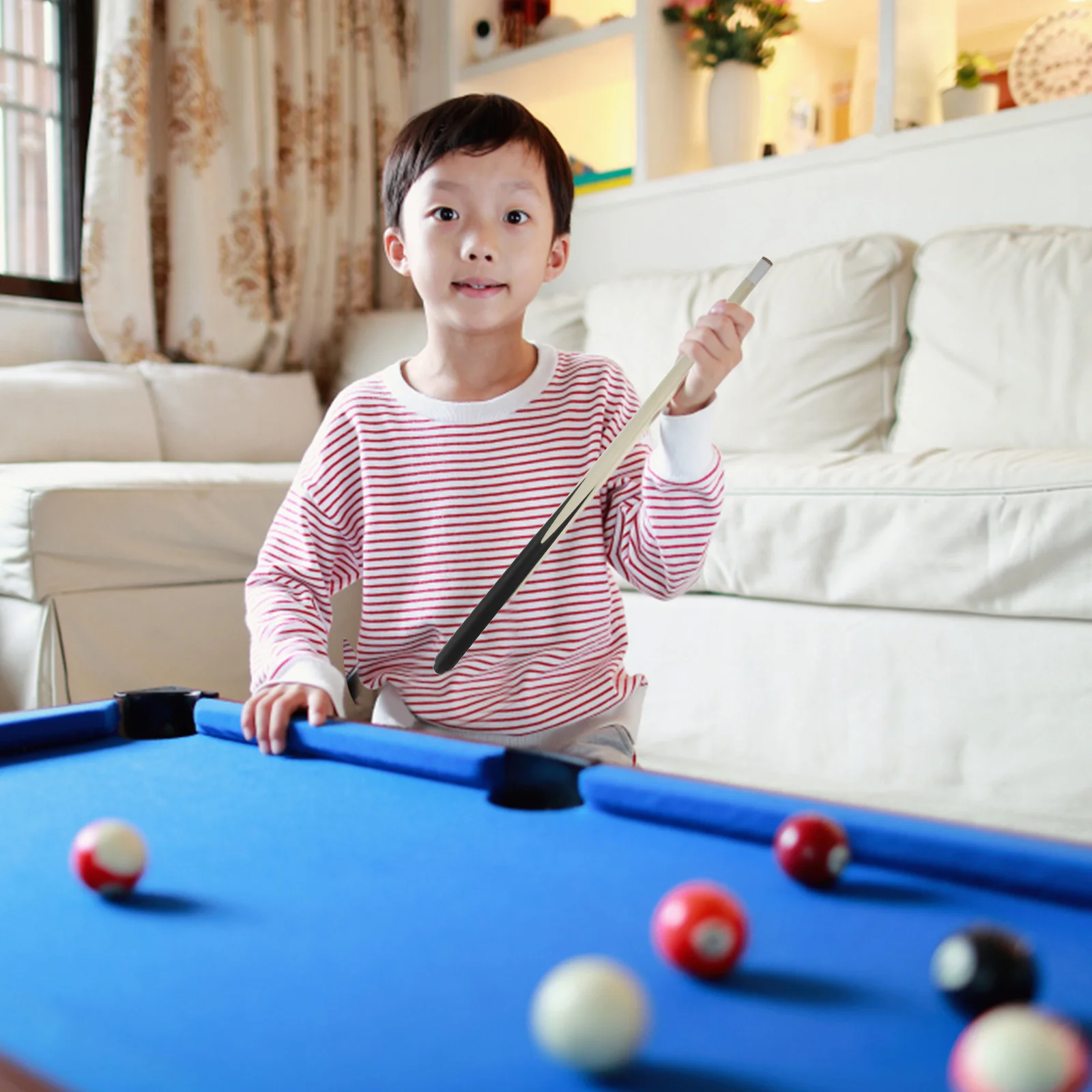 Vara de bilhar infantil, haste curta para casa de bonecas, acessórios para mesa