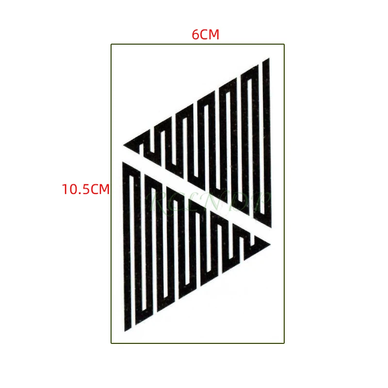 Waterproof Temporary Tattoo Sticker Black Triangle Stairs Pattern Element Tatto Flash Tatoo Fake Tattoos Art for Men Women