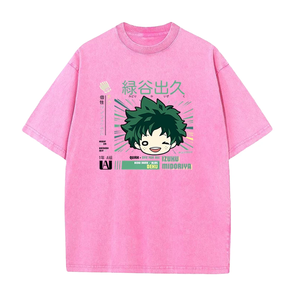 Anime My Hero Academia Midoriya Izuku T-shirts For Men Women High Quality 100% Cotton T Shirts Short Sleeve Loose Tees Clothing