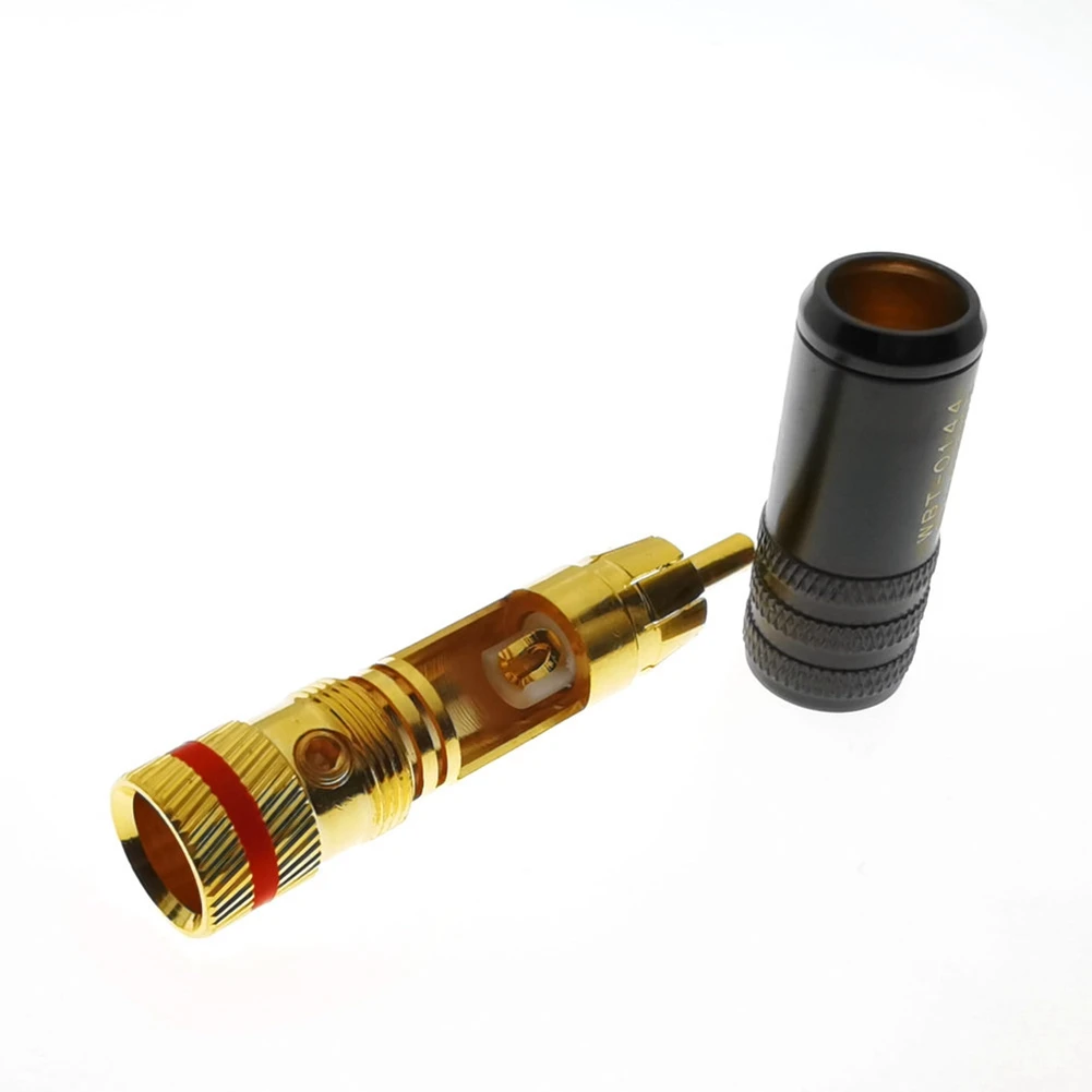 【اشتريها الآن!】2X WBT-0144 مطلية بالذهب لقابس RCA لموصل قابس الصوت والفيديو من النوع AV #3