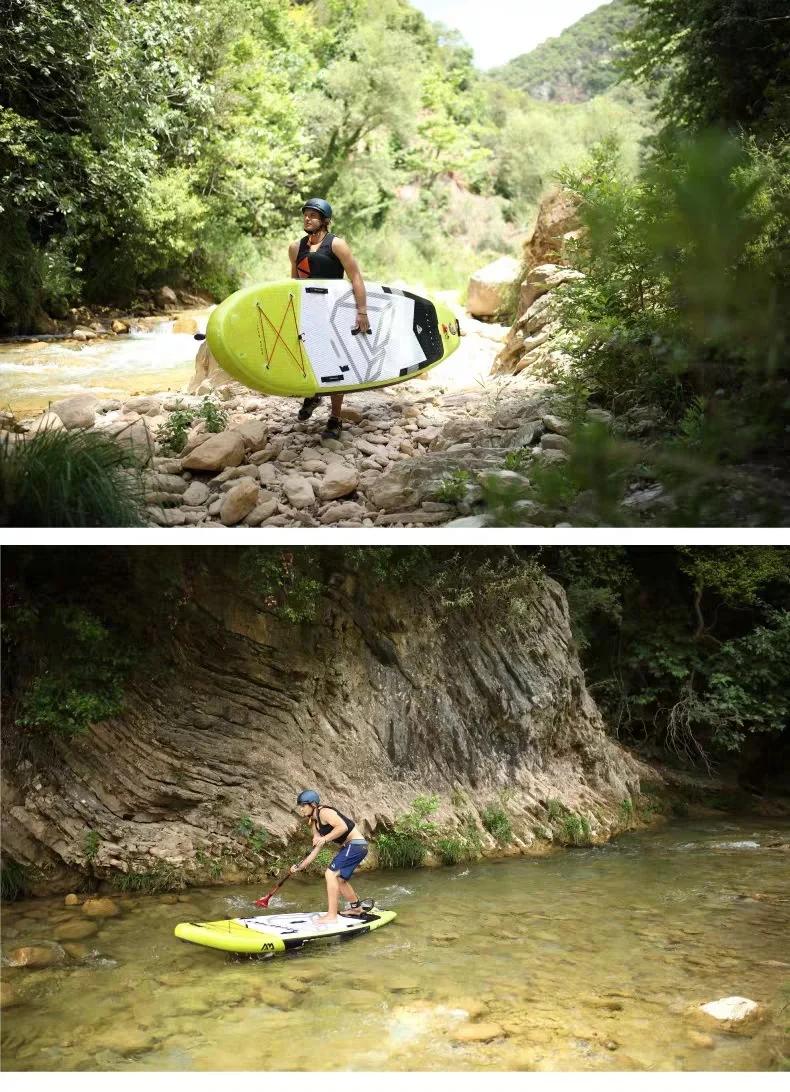 لوح ركوب الأمواج Aqua Marina Sport Yacht قابل للنفخ على لوح ركوب الأمواج، لوح مجداف ثابت للانجراف للأنشطة الخارجية