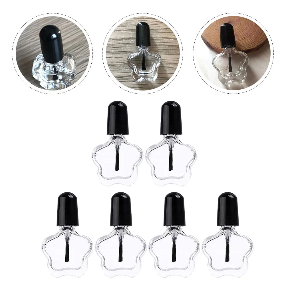 10 Stück leere Glasflasche schwarze Nagellack flaschen für Gel vorrats behälter haltbarer DIY klarer Fingernagel