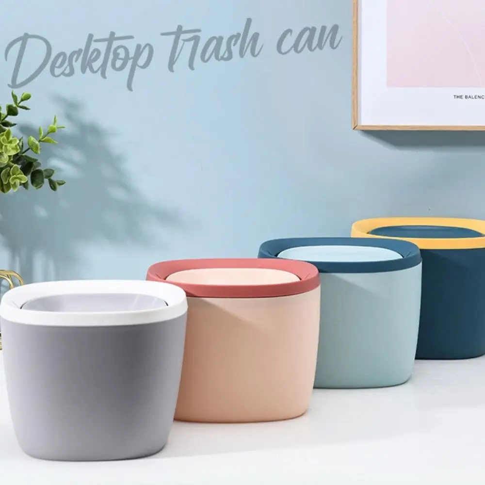 Durable Plastic Mini Desktop Bin Portable Removable Small Trash Can Large Capacity Versatile Bedroom Trash Can Workspace