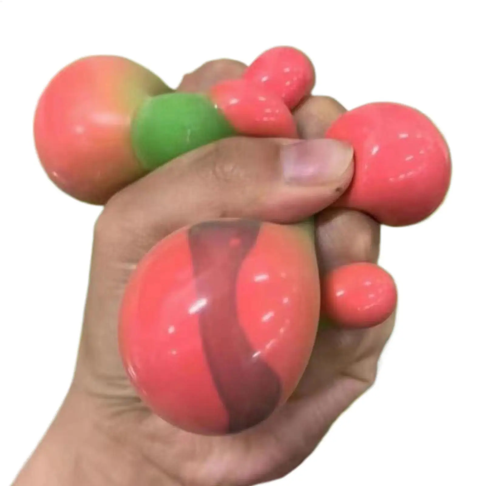 Color Changing Watermelon Stress Ball, Slow Rising Sensory Fidget Toy, Anti-Anxiety Squeeze Fruit Ball for Kids Adults Office
