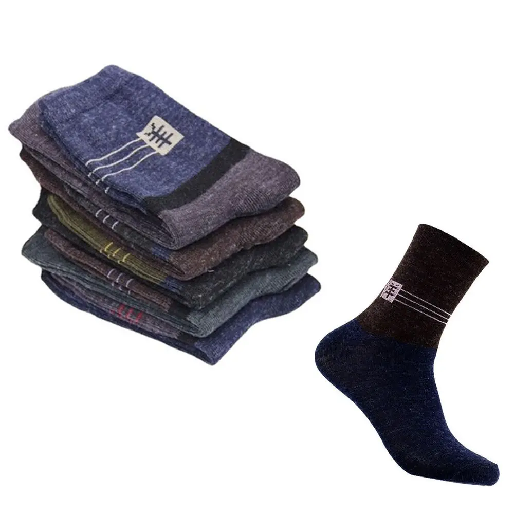 

5/10Pairs Casual Wool Thicken Male Ankle Socks Men Socks Autumn Winter