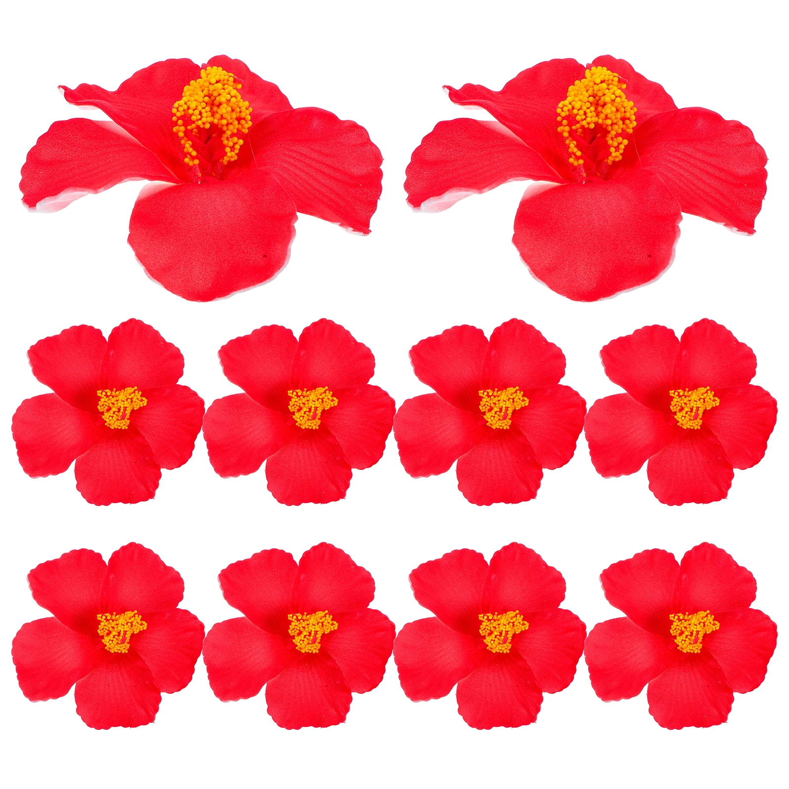 

12 Pcs Artificial Hibiscus Flowers High Realism DIY Decoration Luau Party Hawaiian Wedding Summer Tropical Faux Florist EVA