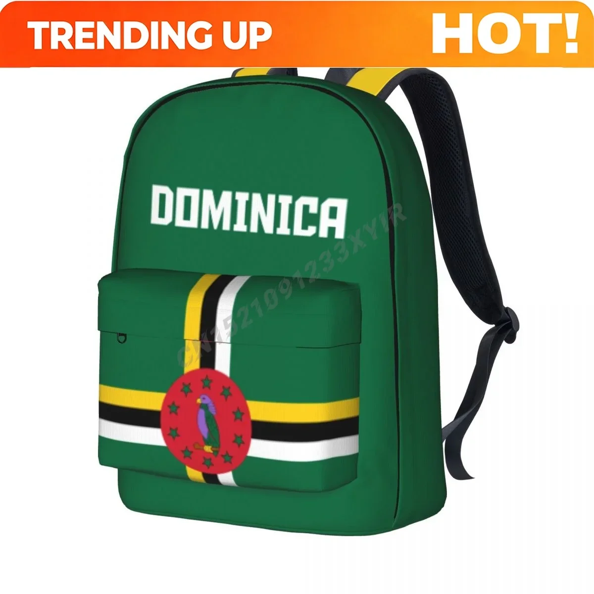Custom Bag Unisex Backpack Dominica Flag Stitch Schoolbag Messenger Bag Case Laptop Travel Bag Mochila Gift