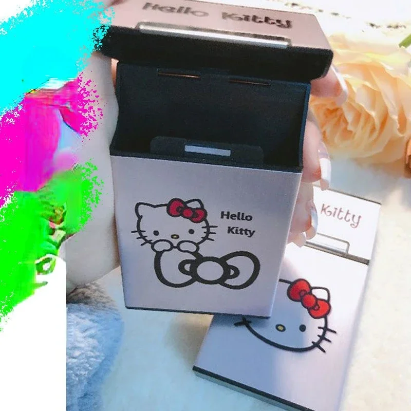 Hello Kitty sigarette da fumo portasigarette in alluminio donne carine copertura per tabacco portasigari tasca contenitore nuovo regalo