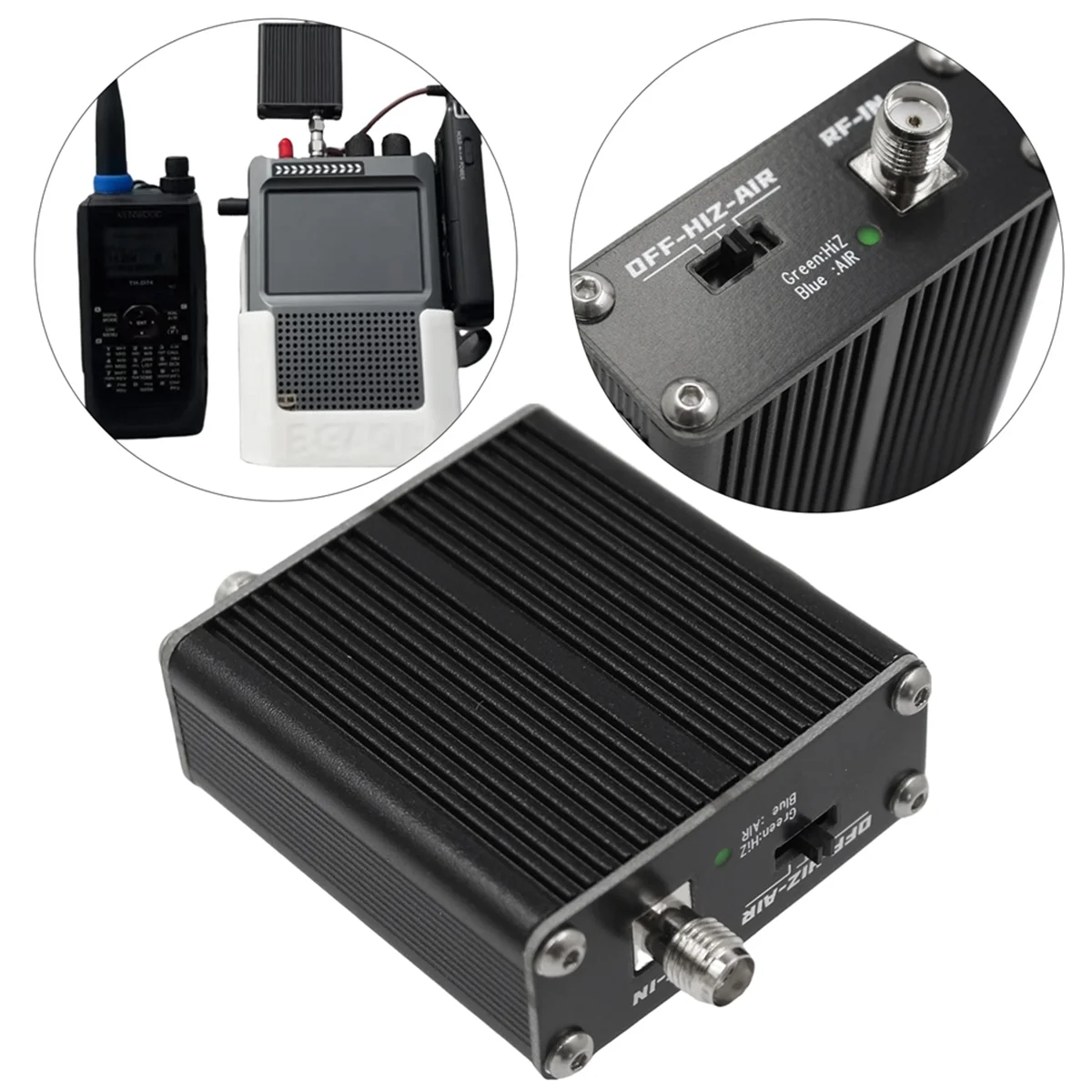 2-In-1 Air Frequency Converterการบินการแปลงความถี่เป็นคลื่นสั้นConverterความต้านทานสูงเครื่องขยายเสียง 100M