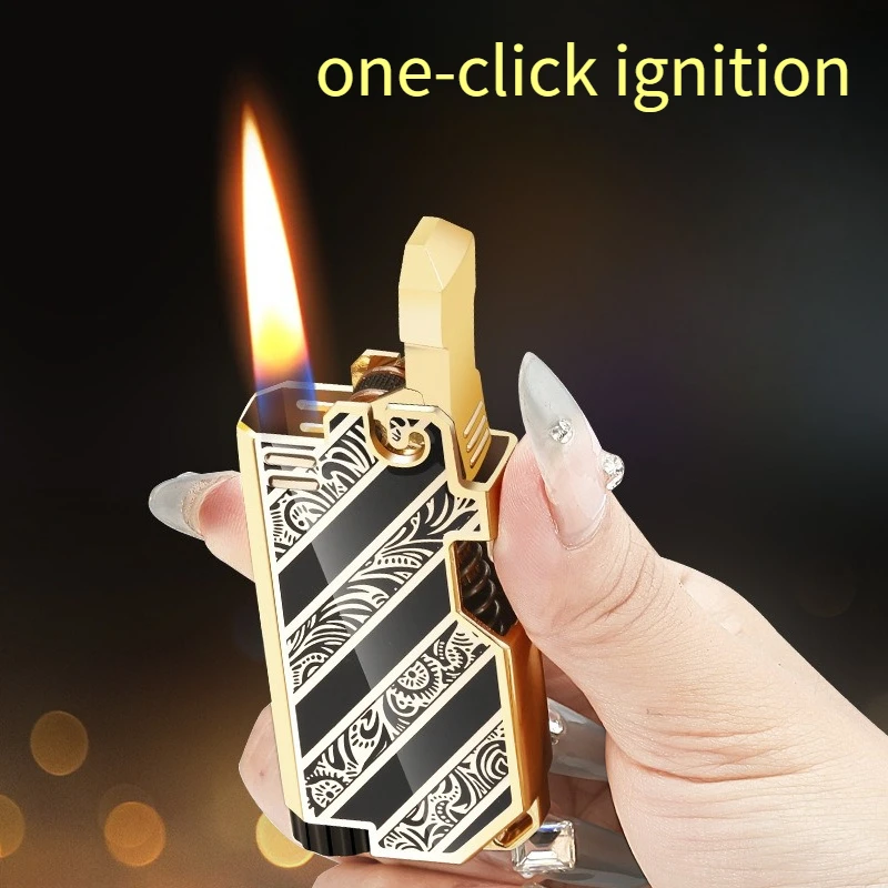 2026 New Mechanical Ejection Ignition Inflatable Lighter, Personalized Color Printing Pattern, High-end Men's Gift（No Gas）