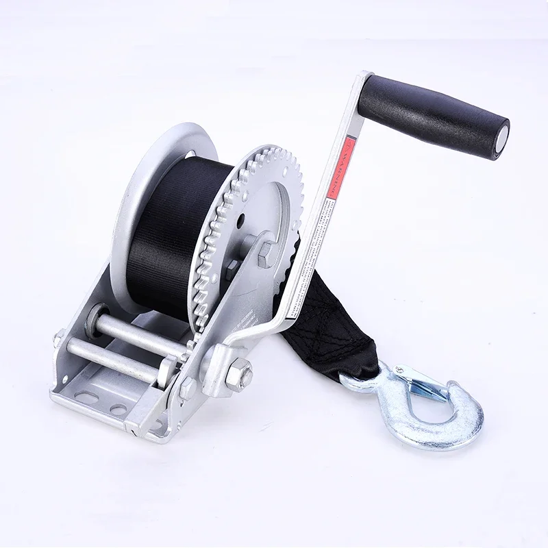 

1200lbs Dual Gear Hand Winch Hand Crank Manual Boat ATV RV Trailer Heavy Duty no strapwinch machine