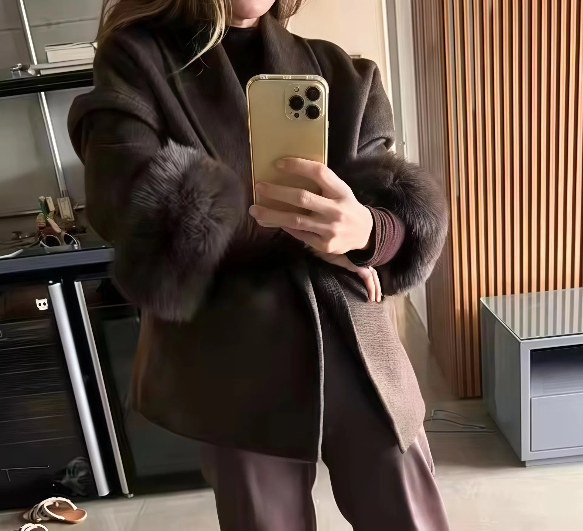 

2025 New Autumn Winter Fashion Casual Soft Loose Lapel Pure Color Woolen Coat Elegant Atmosphere Trendy Outerwear