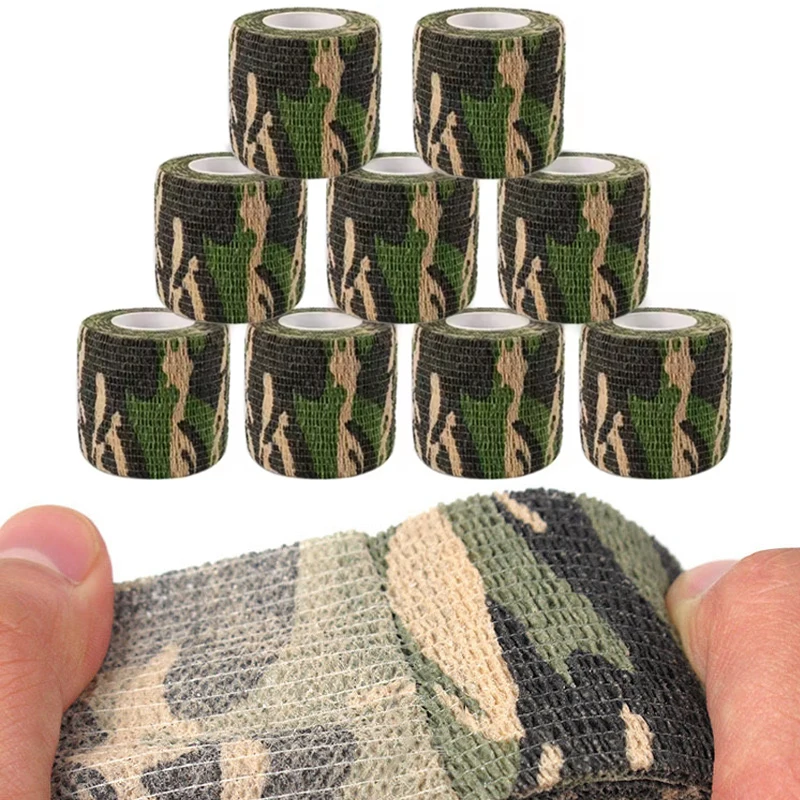 1/5/10PCS Camouflage Self Adhesive Bandage Adhesive Elastic Breathable Waterproof Bandage Sports Tape Wrist and Ankle First Aid