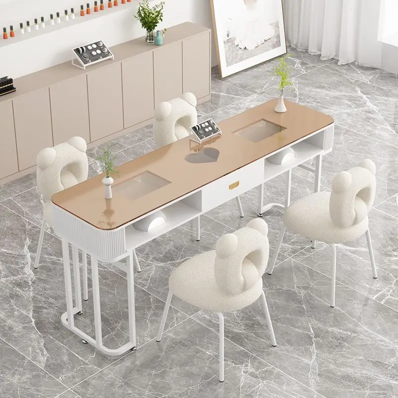 

Drawer Organizer Manicure Table Reception Reception Square Waterproof Nail Desk Cleaning Easy Clean Nageltisch Salon Furniture