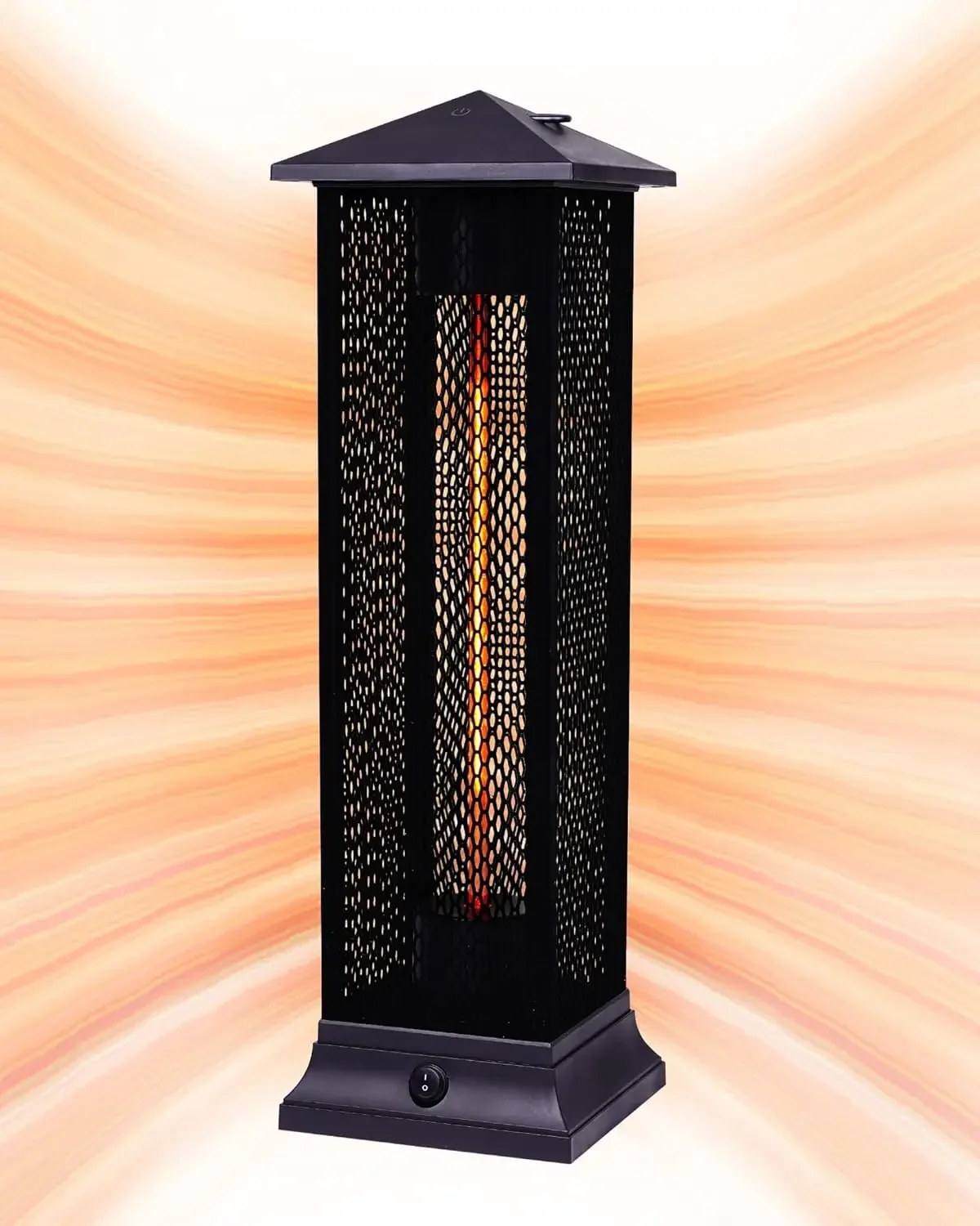 Star Patio Electric Patio Heater, Freestanding Outdoor Heater, 1500W Infrared Heater with Matte Black Finished, Tip-Over Protect