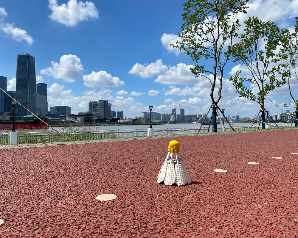 MOC Giant Sports Feather Building Blocks, Kit modello decorativo da badminton per adulti, Mattoni fai-da-te unici, Regalo da collezione