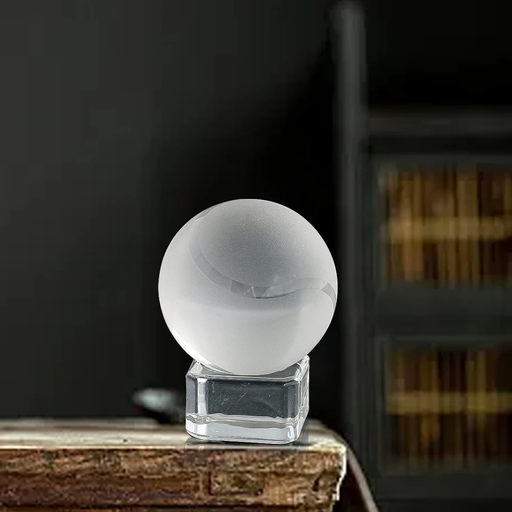 1PC Simulated Tennis Ball Glass Crystal Frosted Ball Home Decoration Office Desktop Ornament Accessories Para Casa E Decoração