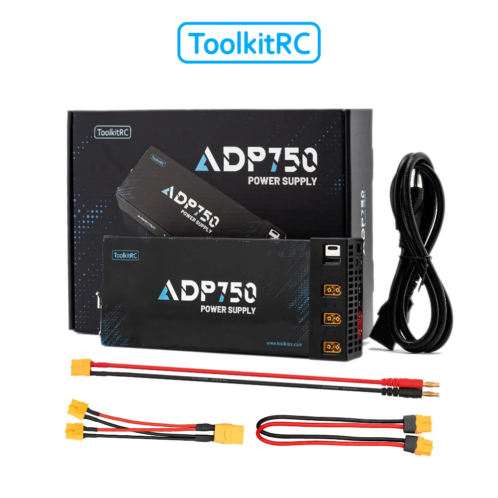 ToolkitRC ADP750 Power Supply Adapter 750W XT90 XT60 output 12V 30A AC input 100V-240V for ToolkitRC Battery Charger RC Model