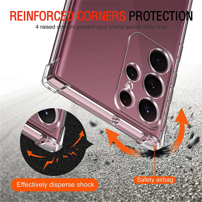 Shockproof Clear Silicone Soft Back Case For Samsung Galaxy S25 S24 S23 S22 Ultra Plus Phone Cases Covers image 2