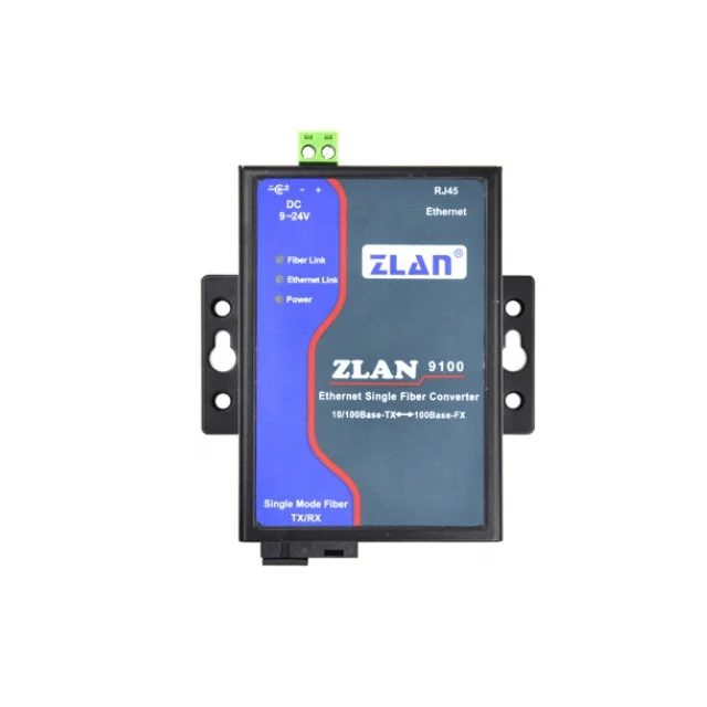 

convert single mode single fiber optical signals into 10/100M Ethernet electrical signals ZLAN9100