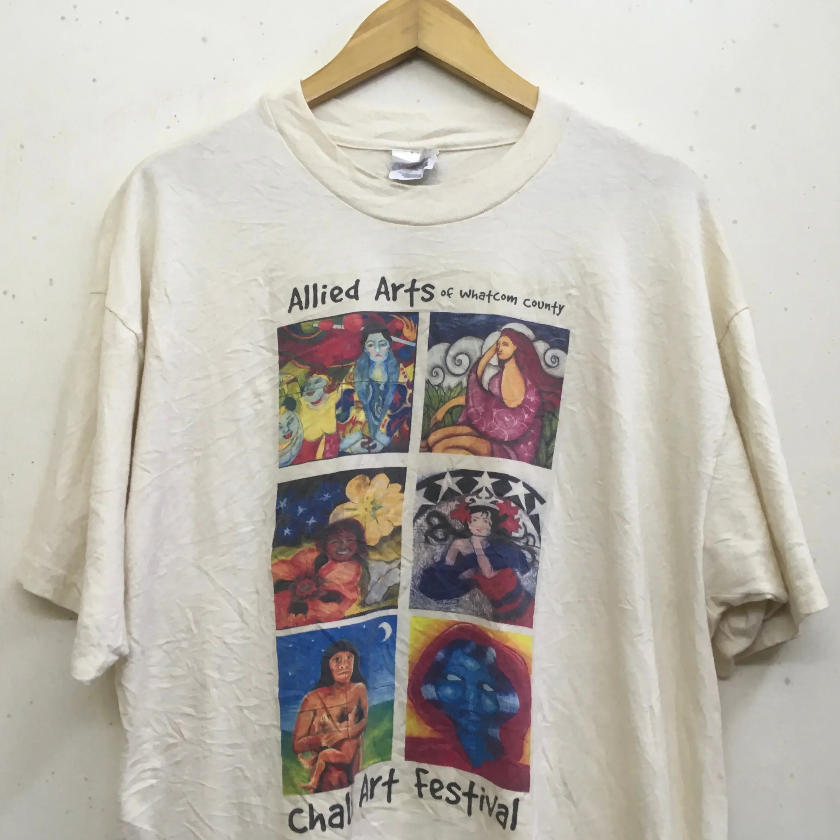 Vintage 90S Allied Arts Of Whatcom County T Shirt Size Xl Megazine Gallery Art Work Painting Pop Clothing